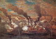 unknow artist The Great Naval Battle at Memphis oil painting on canvas
